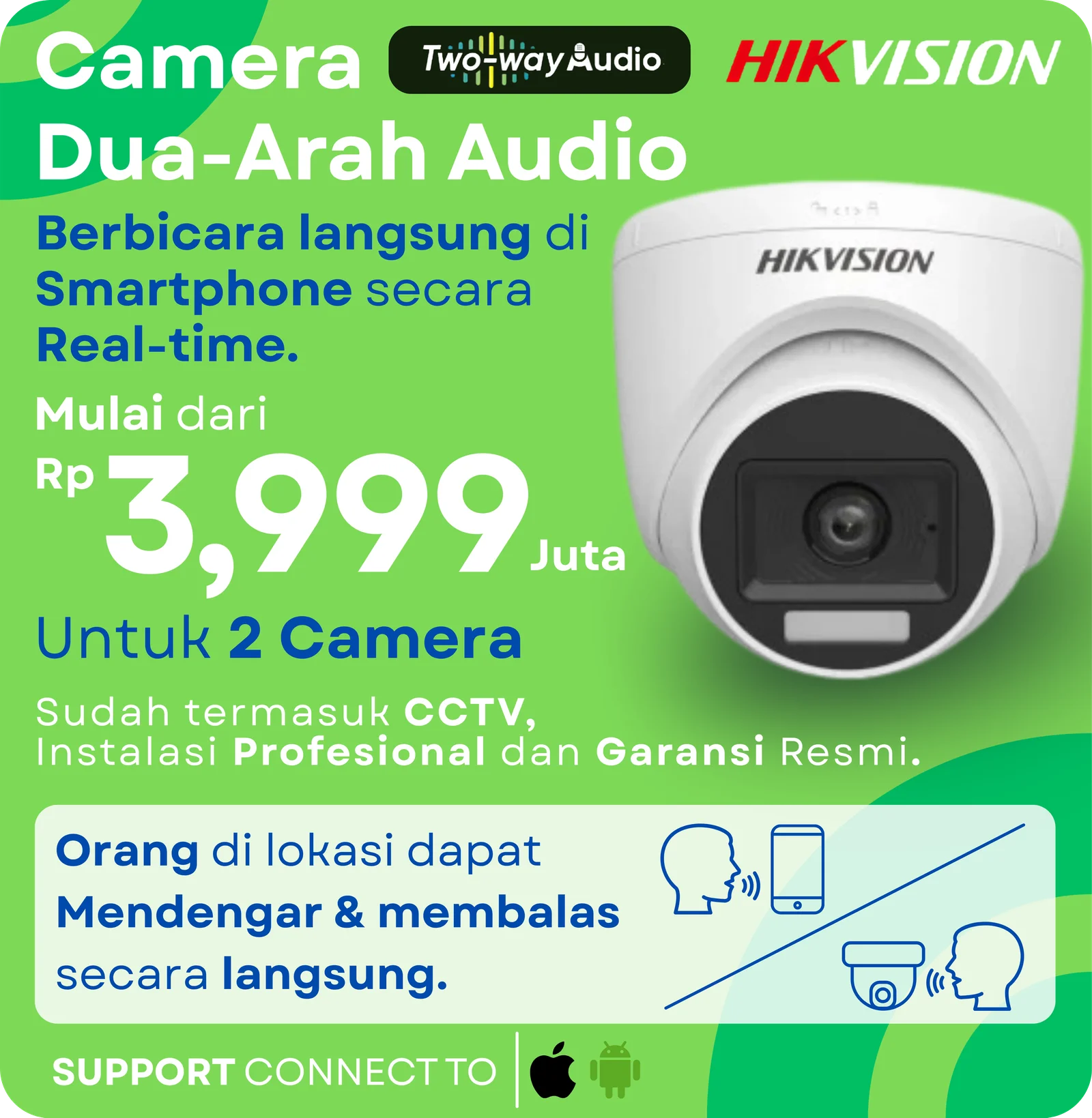 Camera dua arah audio Hikvision